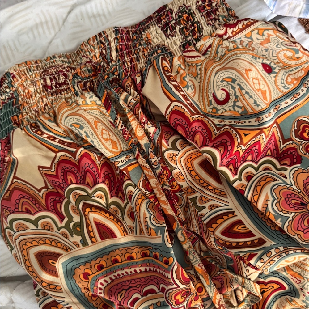 Colorful Paisley Print Pants